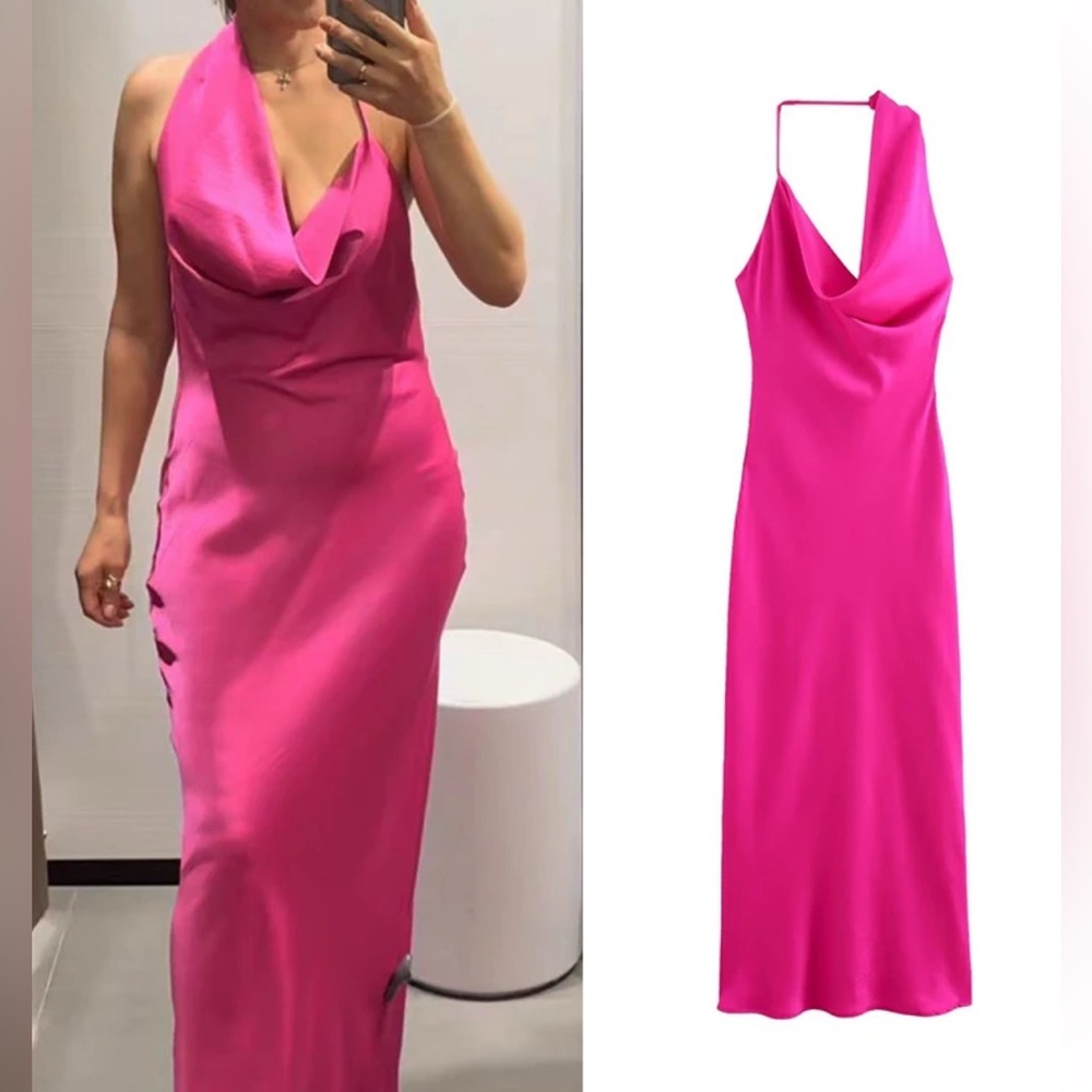 🎉NWT💕Asymmetrical Satin Maxi Dress Sz M